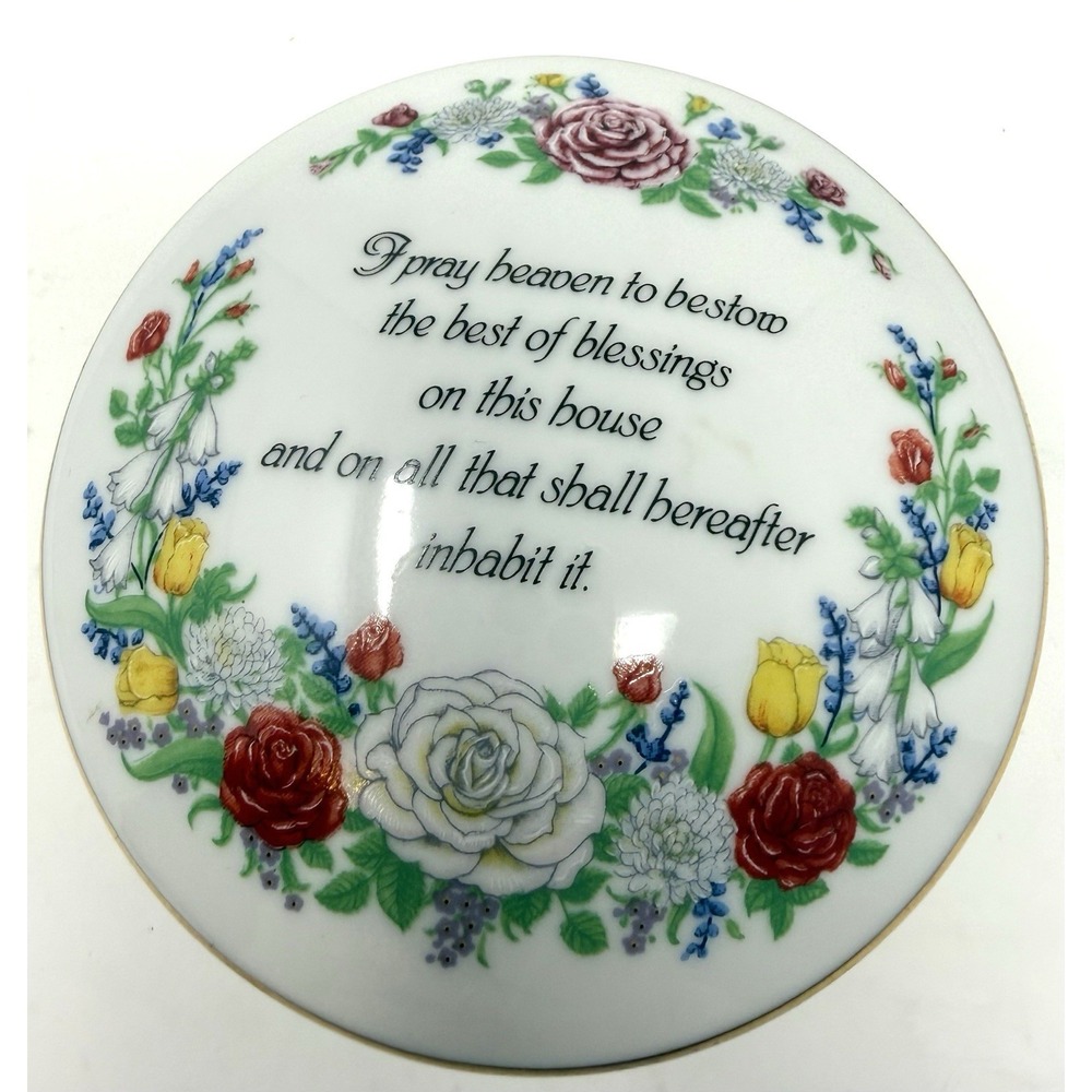 The Rose Garden Music Box Katy Winters 1992  Porcelain Box 512 John Adams Verse